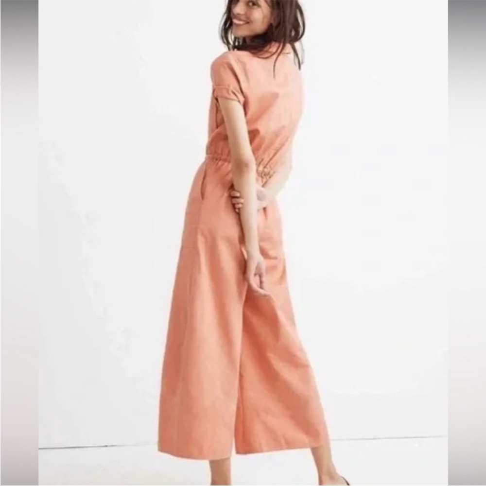 Madewell Orange Jumpsuit Wide-Leg Sleeveless
